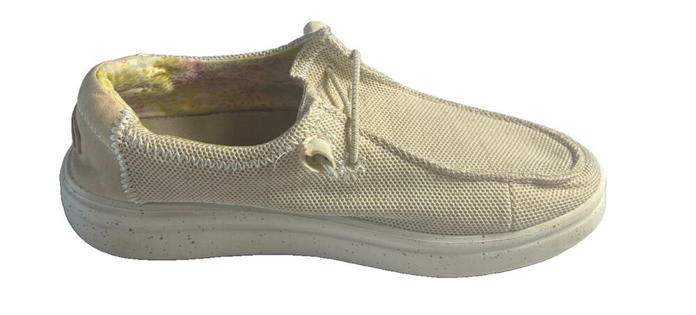 HEY DUDE Women’s Size 7 Beige Cream Slip On Loafers Casual Comfort Shoes